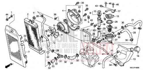 RADIATOR (VT750C2B/C2S/CS/C/CA) VT750CSC de 2012